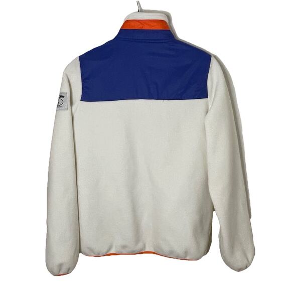 Monoprix Sport Synchilla White/Orange/Blue Skiing Winter Preppy France Women Sm - Picture 2 of 13